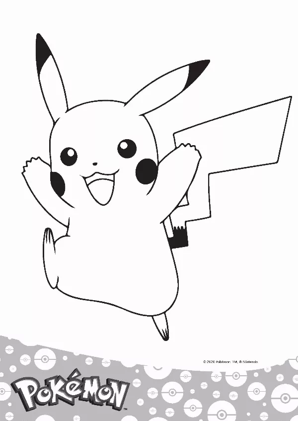 Pikachu Colouring Sheet